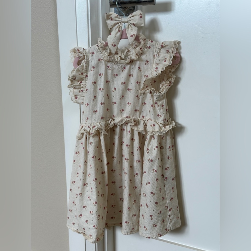 Noralee Alice Girls Dress + Matching Bow - 4Y - Excellent Condition